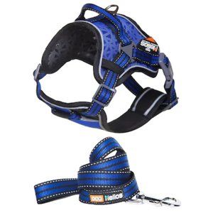 NWT Dog Helios  Reflective Blue Dog Harness, Intermediate 41- 70-lb Large Leash